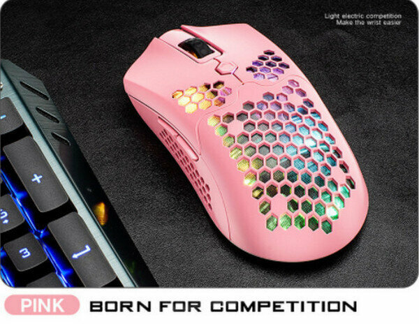 Wireless dual-mode RGB mouse-X2 pink