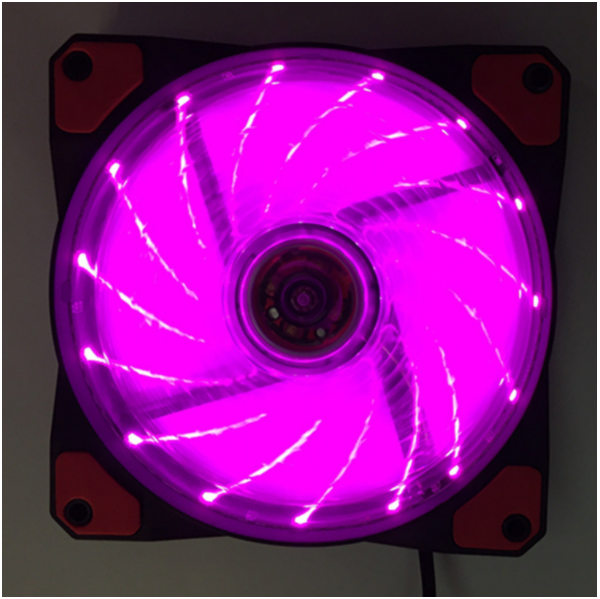 Luminous computer 12CM chassis cooling fan LED 12025 15 lights (purple)