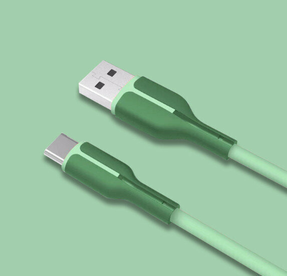 Silicone data cable suitable for Apple liquid color fast charging (Apple interface Lightning-1.5 meters green)