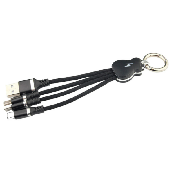 Guitar key hook one in three LED light light color-changing mobile phone cable (short line black)