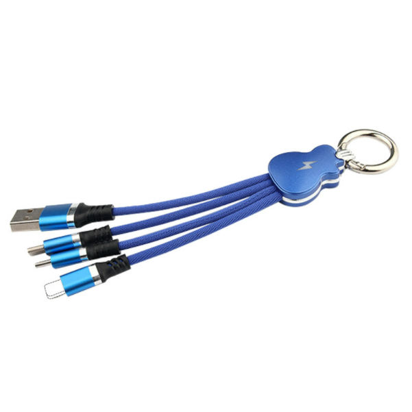 Guitar key hook one in three LED light light color-changing mobile phone cable (short line blue)