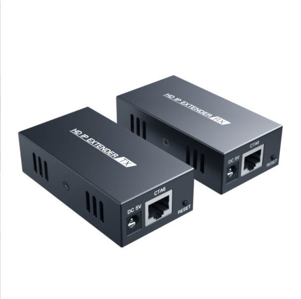 激抵HDMI網路延長器200米一對 單功能一對一發射和接收HD IP EXTENDER（黑色）