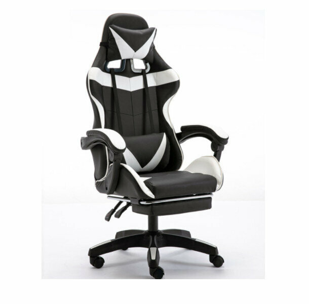 Swivel Lifting Gaming Chair (Ivory - Footrest)
