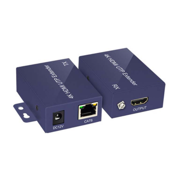 60m HDMI Network Extender Pair Single Function One-to-One KVM Mouse Keyboard Transmitter 1080P (Black)