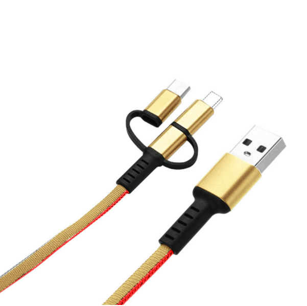 Adapter fast charging cable 3-in-1 data (3-in-1 gold)