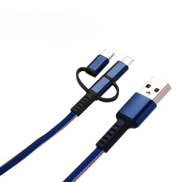 Adapter fast charging cable 3-in-1 data (3-in-1 blue)