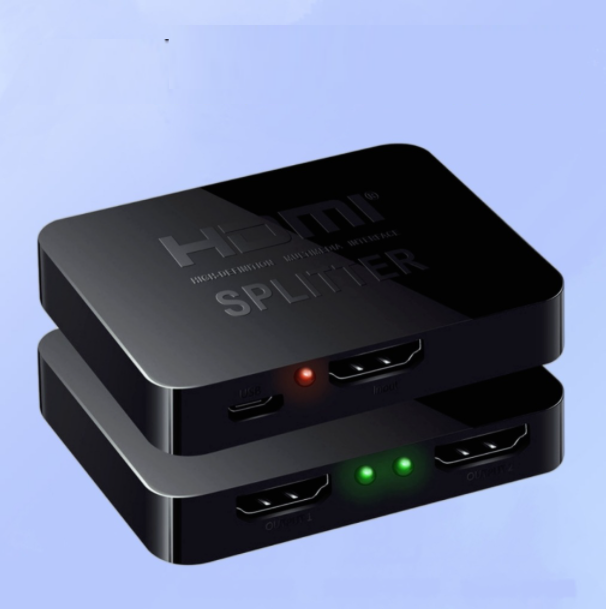 HDMI splitter, two-way switcher, 1 input 2 out, crossover, same screen, divider, converter