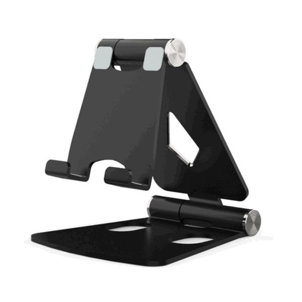 Folding Aluminum Alloy Mobile Phone Tablet Holder (Black)