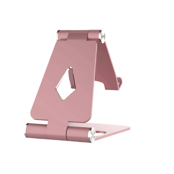 Folding aluminum alloy mobile phone tablet holder (rose gold)