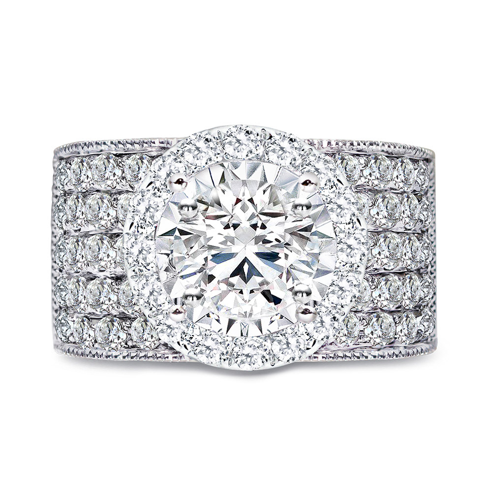 一克拉PT950花簇鑽石戒指