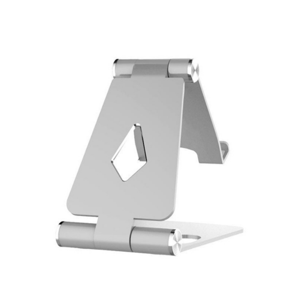 Folding aluminum alloy mobile phone tablet holder (silver)