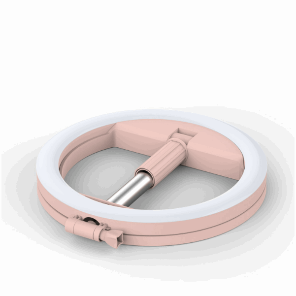 LED Ring Fill Light Mobile Phone Selfie Live Broadcast Stand (Coral Pink)
