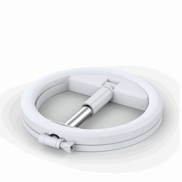 LED Ring Fill Light Mobile Phone Selfie Live Broadcast Stand (Kyaukjie White)