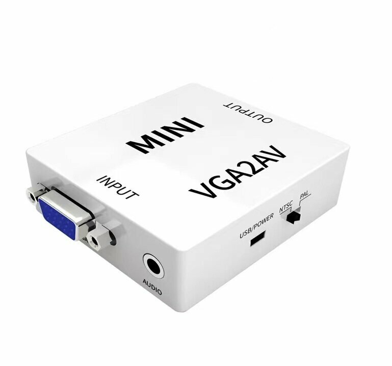 激抵轉換器 mini迷你 轉接頭（白色 VGA轉av）