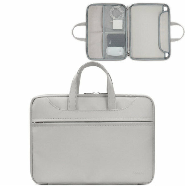 PU Leather Laptop Laptop Bag (Grey 16/17 inches)