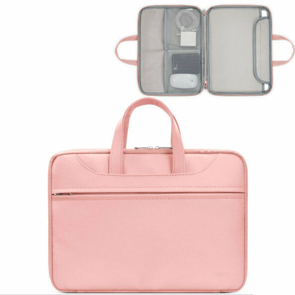 PU Leather Laptop Laptop Bag (Pink 11/12 inch)