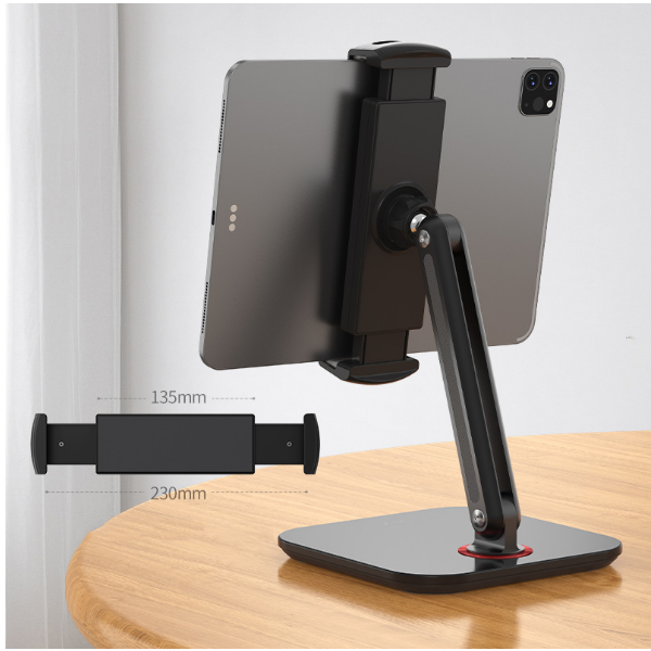 Swivel aluminum-bonded metal base mobile phone tablet pad bracket [(black) 13-inch inner tablet/mobile phone universal]