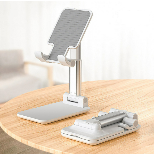 Telescopic folding table, mobile phone tablet holder (PC pearl white)
