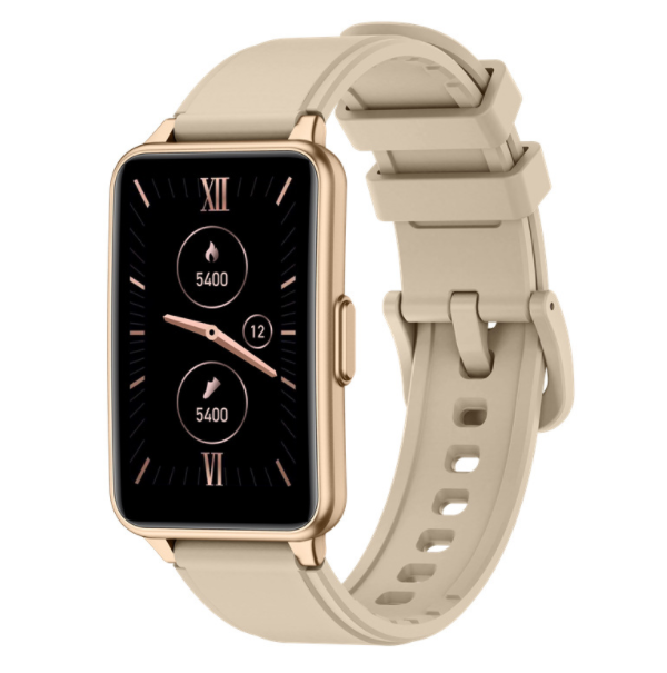 P57 Smart Band 1.57 Inch Square Screen Heart Rate, Blood Pressure, Blood Oxygen, Raise Your Hand, Bright Screen Smart Watch (Gold)
