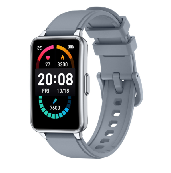 P57 Smart Band 1.57 Inch Square Screen Heart Rate, Blood Pressure, Blood Oxygen, Raise Your Hand, Bright Screen Smart Watch (Silver Gray)