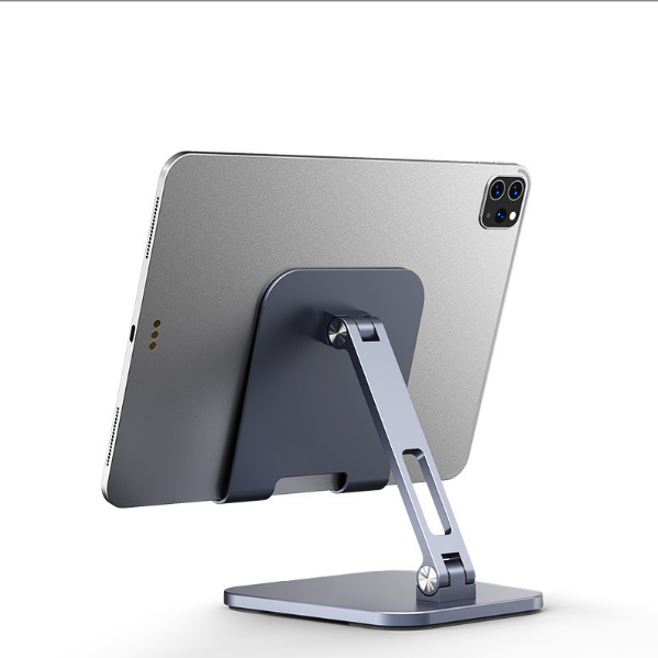 Metal foldable desktop mobile phone pad tablet holder (large/space gray [13-inch mobile phone and tablet universal])