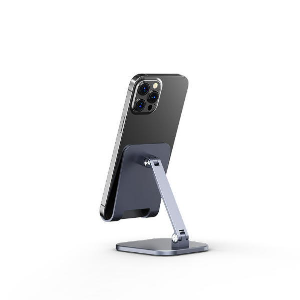 Metal foldable desktop phone pad tablet holder (small/space gray [for mobile phones])