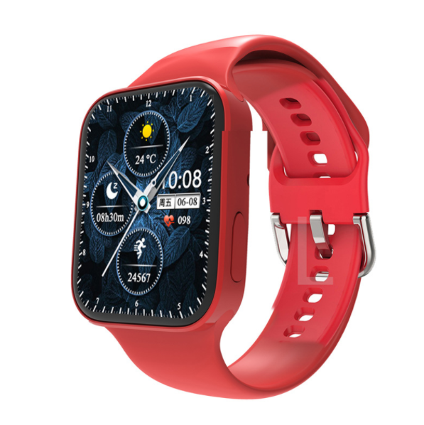 S7 Smart Watch Heart Rate Blood Pressure Monitoring Wireless Charging Bluetooth Call Low Energy (Red)