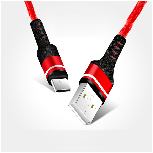 Rose braided 1m 5A fast charging data cable charging cable (rose braided cable android android red)