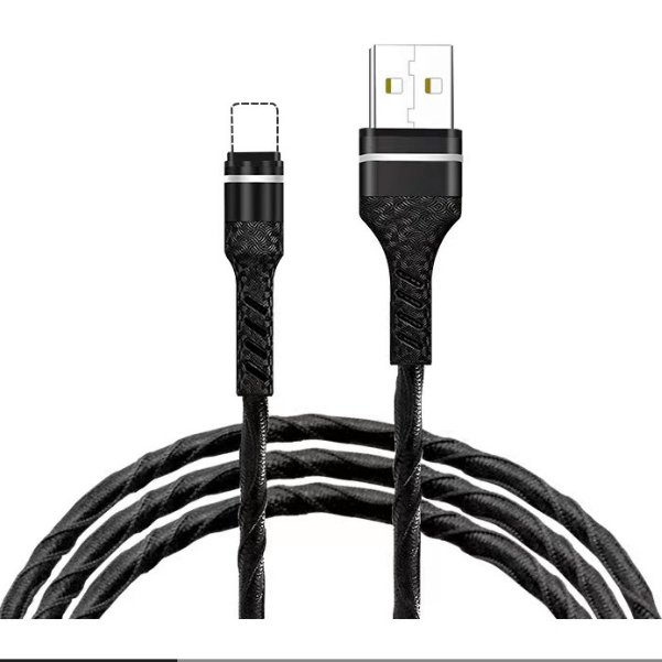 Rose Braided 1m 5A Fast Charging Data Cable Charging Cable (Rose Braided Cable Apple Black)