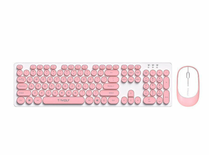 Wireless Keyboard and Mouse Color【TF770 Wireless Keyboard and Mouse Set【Pink】