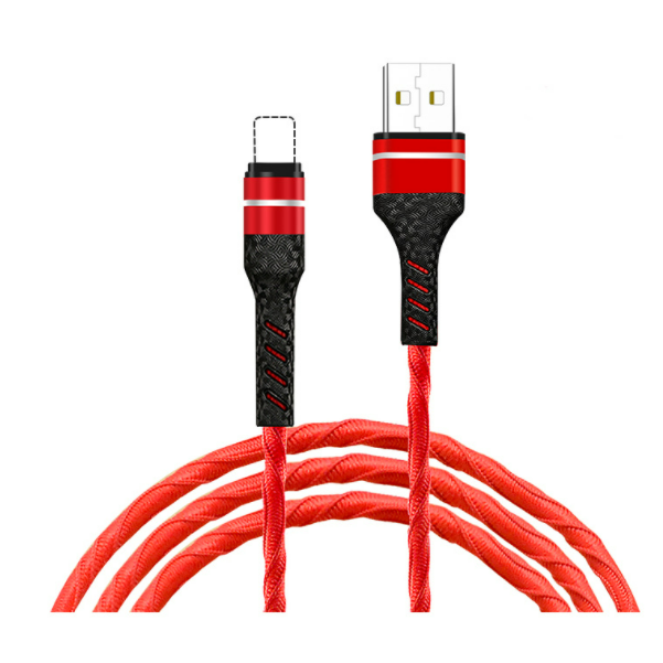 Rose Braided 1m 5A Fast Charging Data Cable, Charging Cable (Rose Braided Cable, Apple Red)