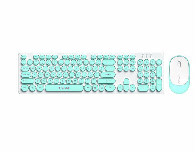 Wireless Keyboard and Mouse Color【TF770 Wireless Keyboard and Mouse SetLight Green】
