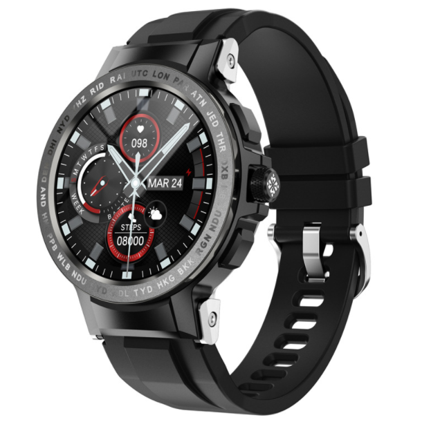 E19 Smart Watch Bluetooth Blood Oxygen Watch Heart Rate Blood Pressure 24 Sports Modes (All Black)
