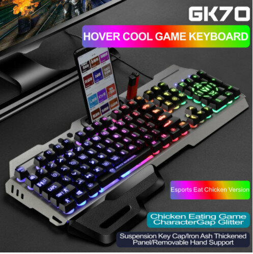 Wired Illuminated Keyboard and Mouse Combo (GT700 Black Character Slot Illuminated Keyboard Chicken Edition)