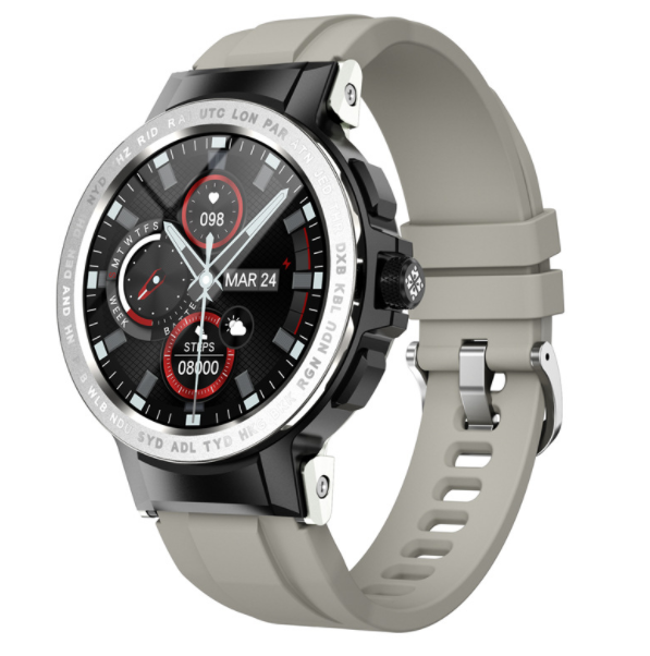 E19 Smart Watch Bluetooth Blood Oxygen Watch Heart Rate Blood Pressure Men's Sports Bracelet (Silver Gray)