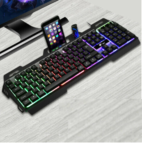 Wired Keyboard & Mouse Set (Iron Plate Black Basic Version, Single Keyboard)