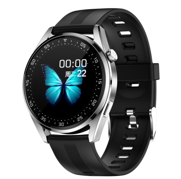 E20PRO Bluetooth Call Watch Heart Rate, Blood Pressure, Blood Oxygen Monitoring, Multi Sports Mode Bracelet (Silver Vinyl)