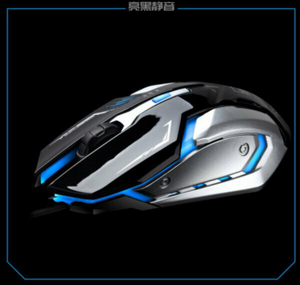 Wired USB Robot Mouse-K1-Glossy Black (Silent Version)