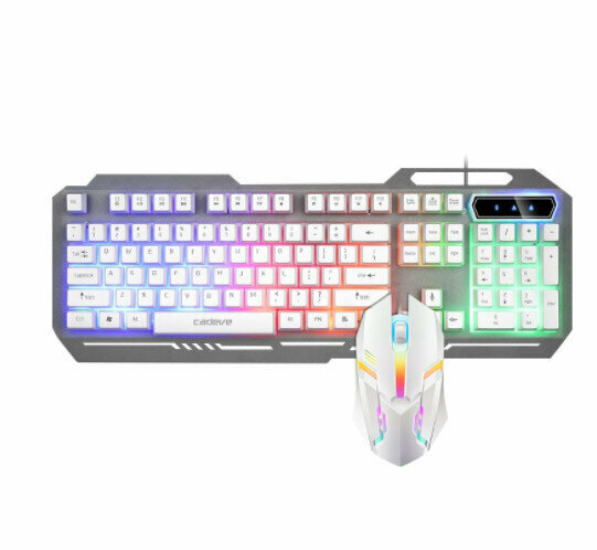 Wired Keyboard & Mouse Set (Iron Plate White Basic Edition)