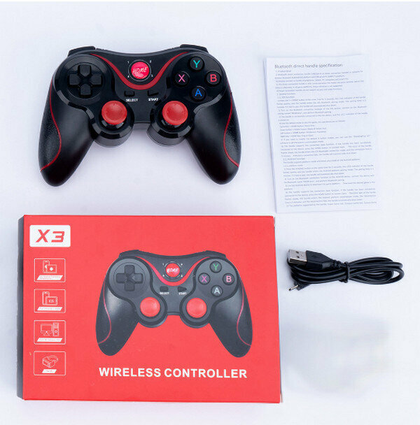 X3 Wireless Bluetooth Game Switch/Direct to Mobile Phone - Handle + Package (Default Sending Cross Button)