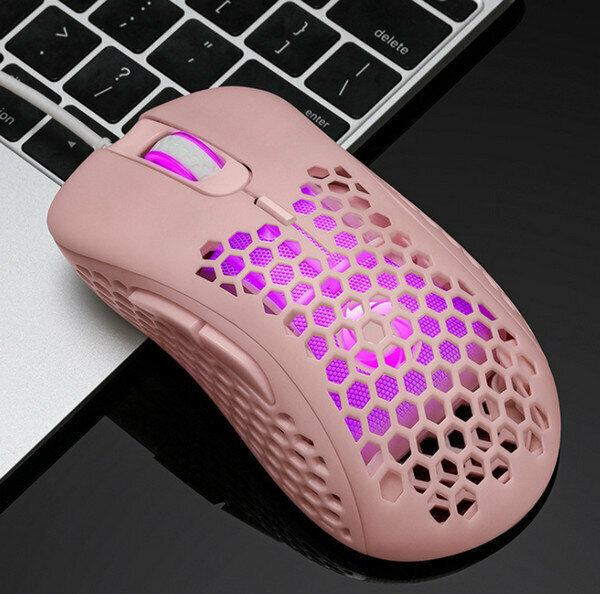 Wired Gaming Mouse - V18 Pink Hole