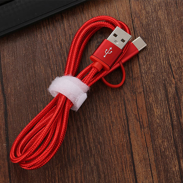 2-in-1 data cable Android Type-C 2-in-1 data cable (China red)