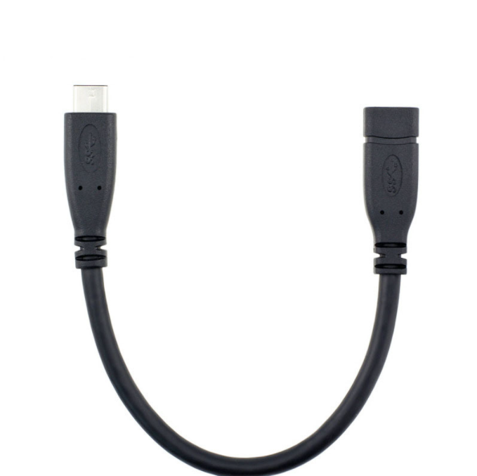 Type-C Male-to-Female Charging Data Extension Cable (1m Black)