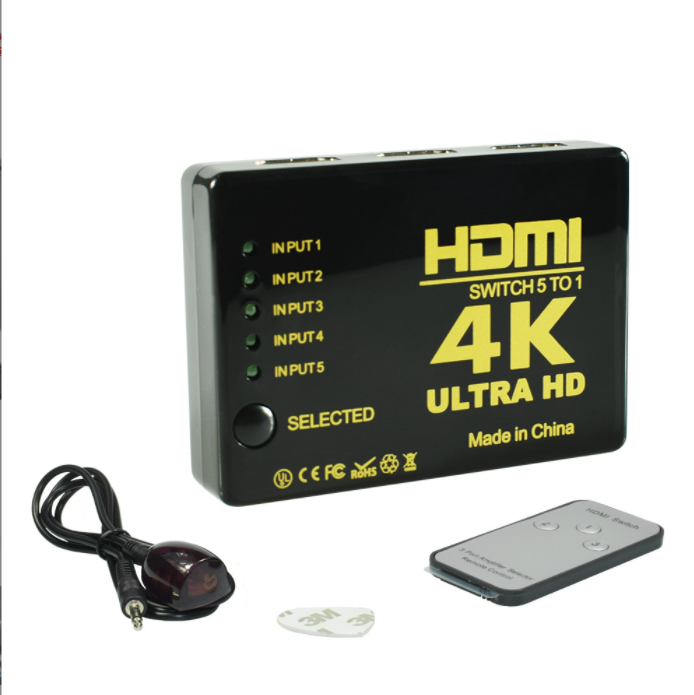 HDMI5 Cut 1 Converter with IR Remote Control (Black)