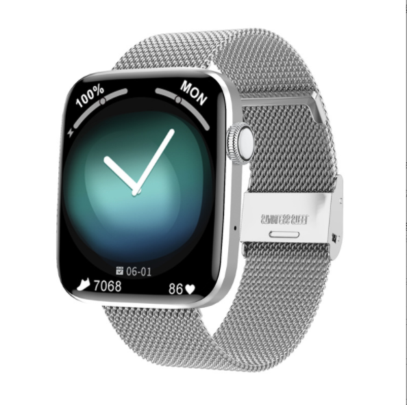 DT1 Bluetooth Call Smart Watch 1.8 Inch Large Screen GPS Sports Track Female Assistant Bracelet (Milan Silver)
