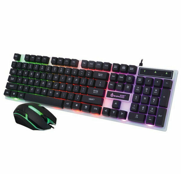 Wired Luminous Keyboard and Mouse Combo / Mechanical Feel Game Waterproof Luminous Backlit Keyboard and Mouse Combo - D280 Black