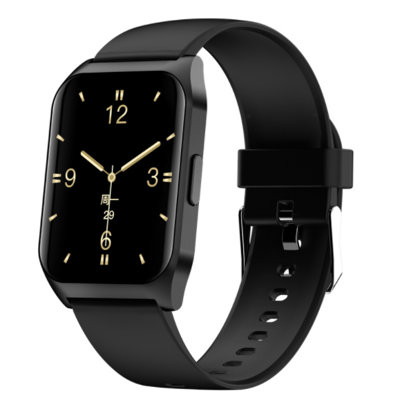 E17 Bluetooth Call Watch Heart Rate Blood Pressure Blood Oxygen Detection GPS Silicone Sports Mode Bracelet (TPU-All Black)
