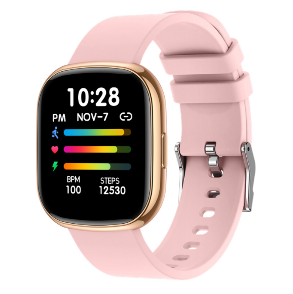 P52 Smart Bracelet Heart Rate Blood Oxygen Health Monitoring Information Reminder Music Sports Mode Bracelet (Pink)
