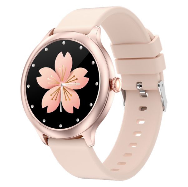 DK19 Women's Smart Watch Full Circle Full Touch Heart Rate, Blood Pressure, Blood Oxygen, Health Monitoring, Sports Bracelet (TPU-Gold)