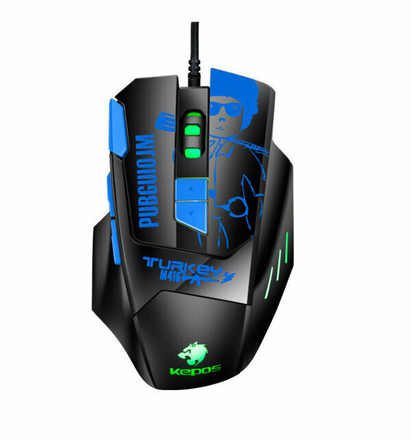 Wired Gaming Optical Mouse - M416 Game Pressure Gun / Blue Sound